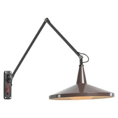 Wim Rietveld panama wall lamp 4050 Gispen 1955 brown