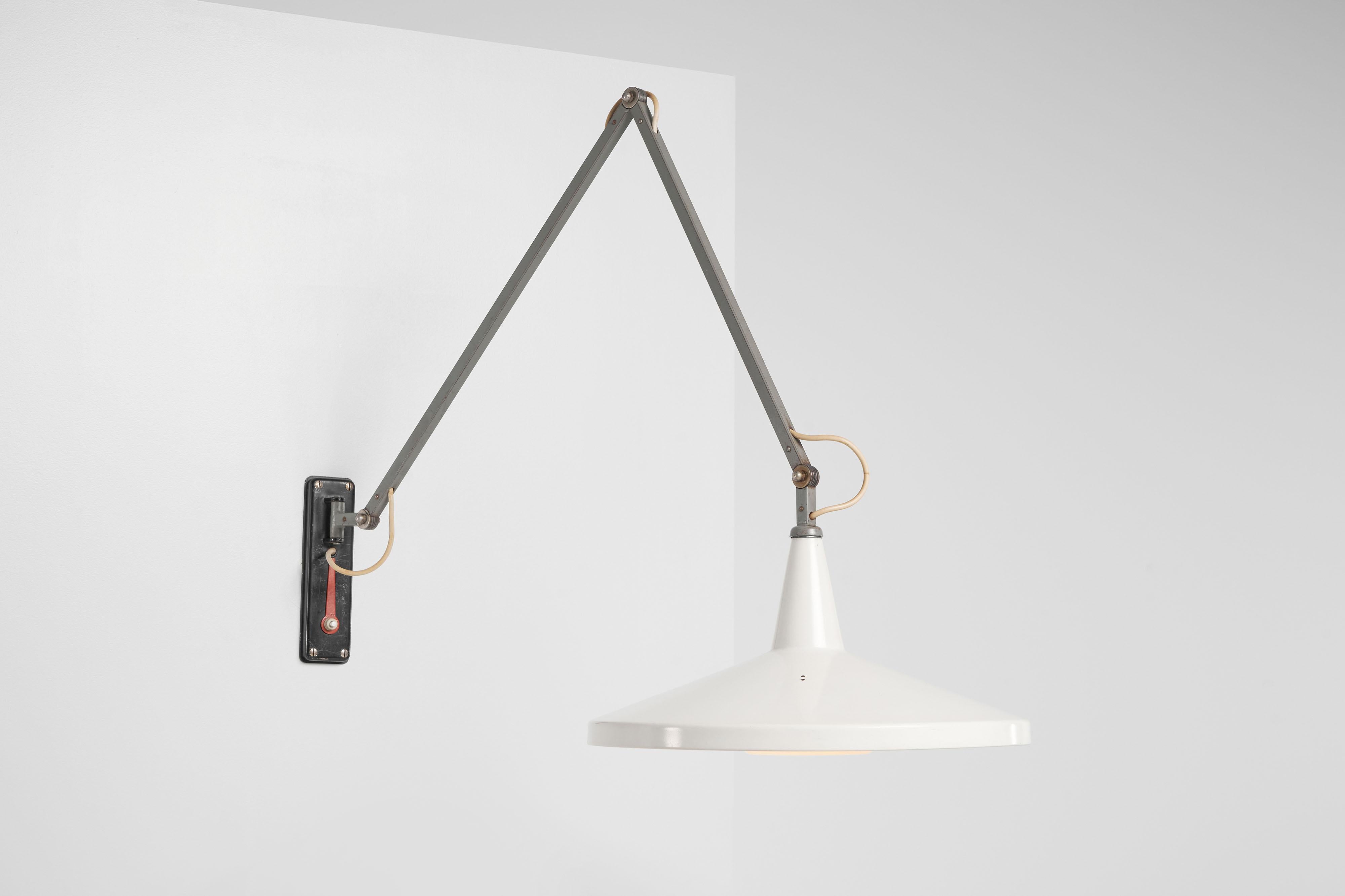 Wim Rietveld panama wall lamp 4050 Gispen 1955 white 3