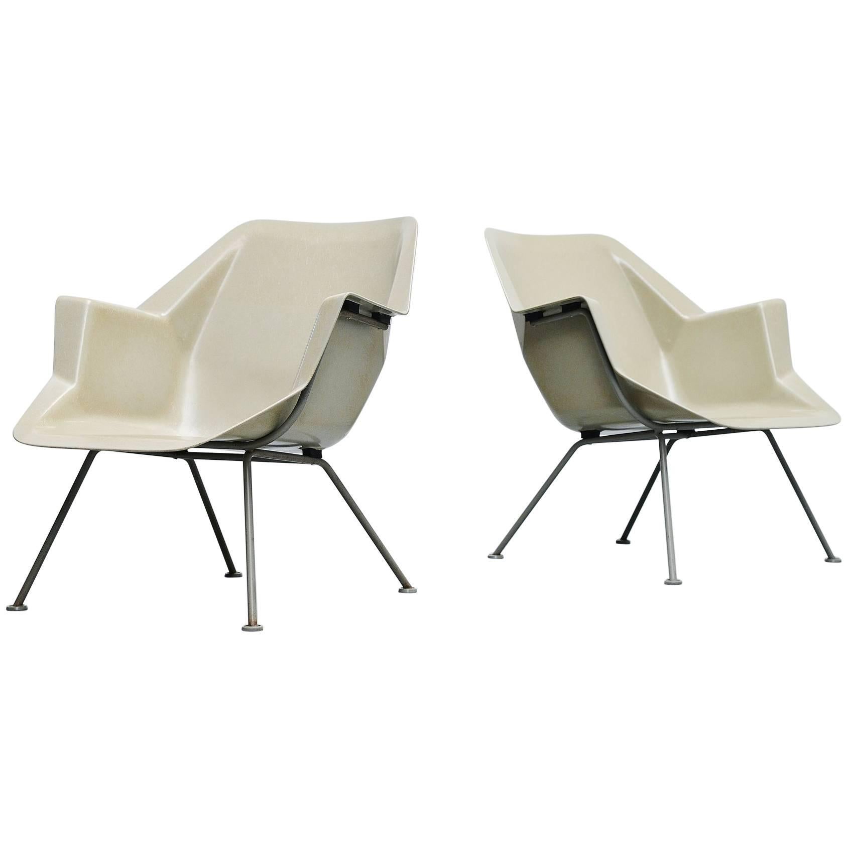 Wim Rietveld Polyester Chairs Model 416 Gispen, 1957