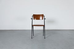 Wim Rietveld 'Pyramid' Armchair, Black Metal Frame