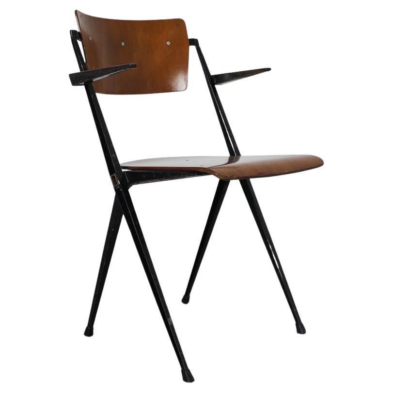Wim Rietveld 
Pyramid
 Armchair, Black Metal Frame