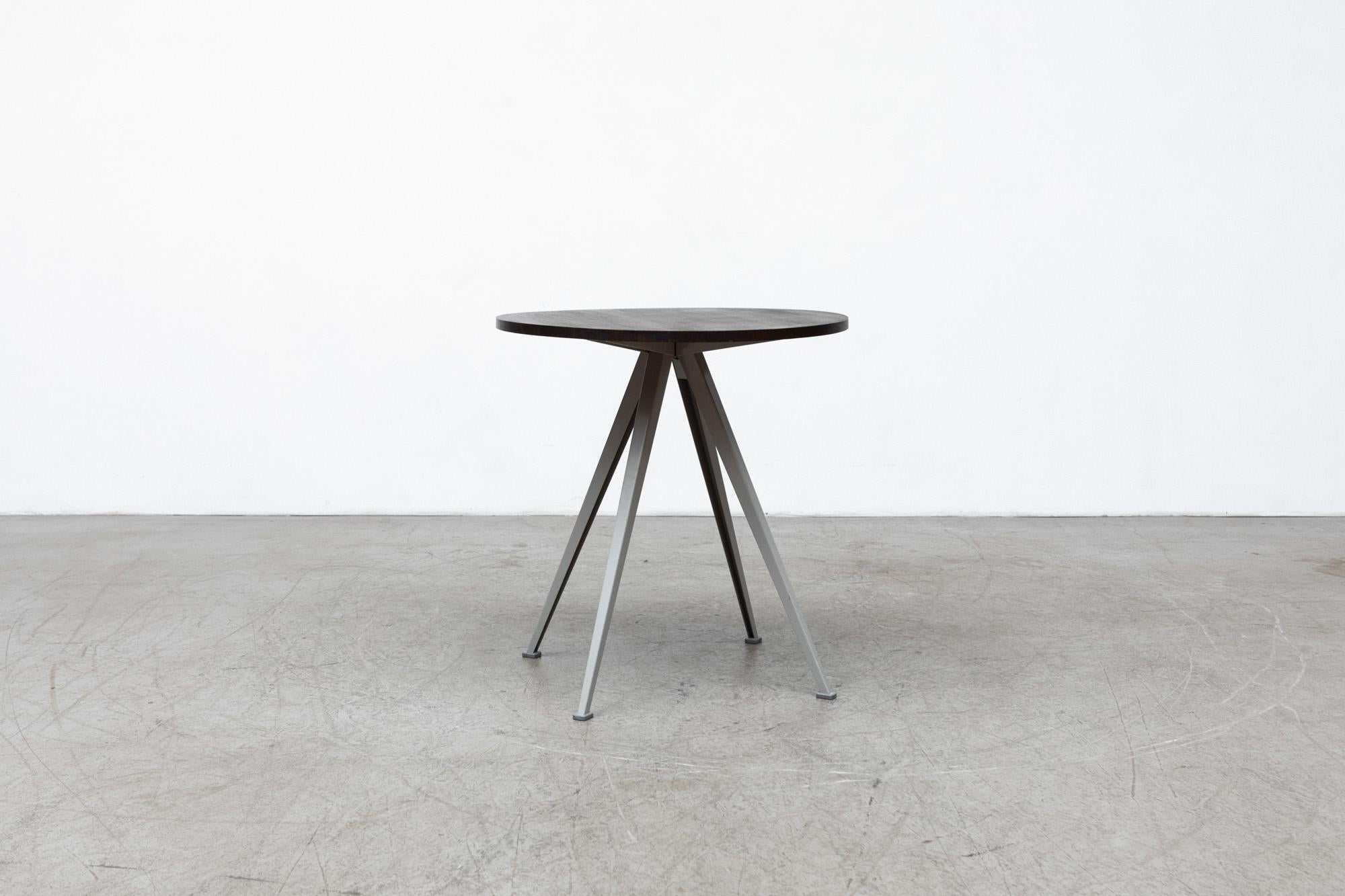 Wim Rietveld Small Round Pyramid Table in Smoked Oak w/ Gray Legs by Hay In Good Condition In Los Angeles, CA