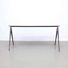 Wim Rietveld Pyramid Table, Metal & Wood, Mid-Century Modern, 1960