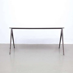 Wim Rietveld Pyramid Table, Metal & Wood, Mid-Century Modern, 1960