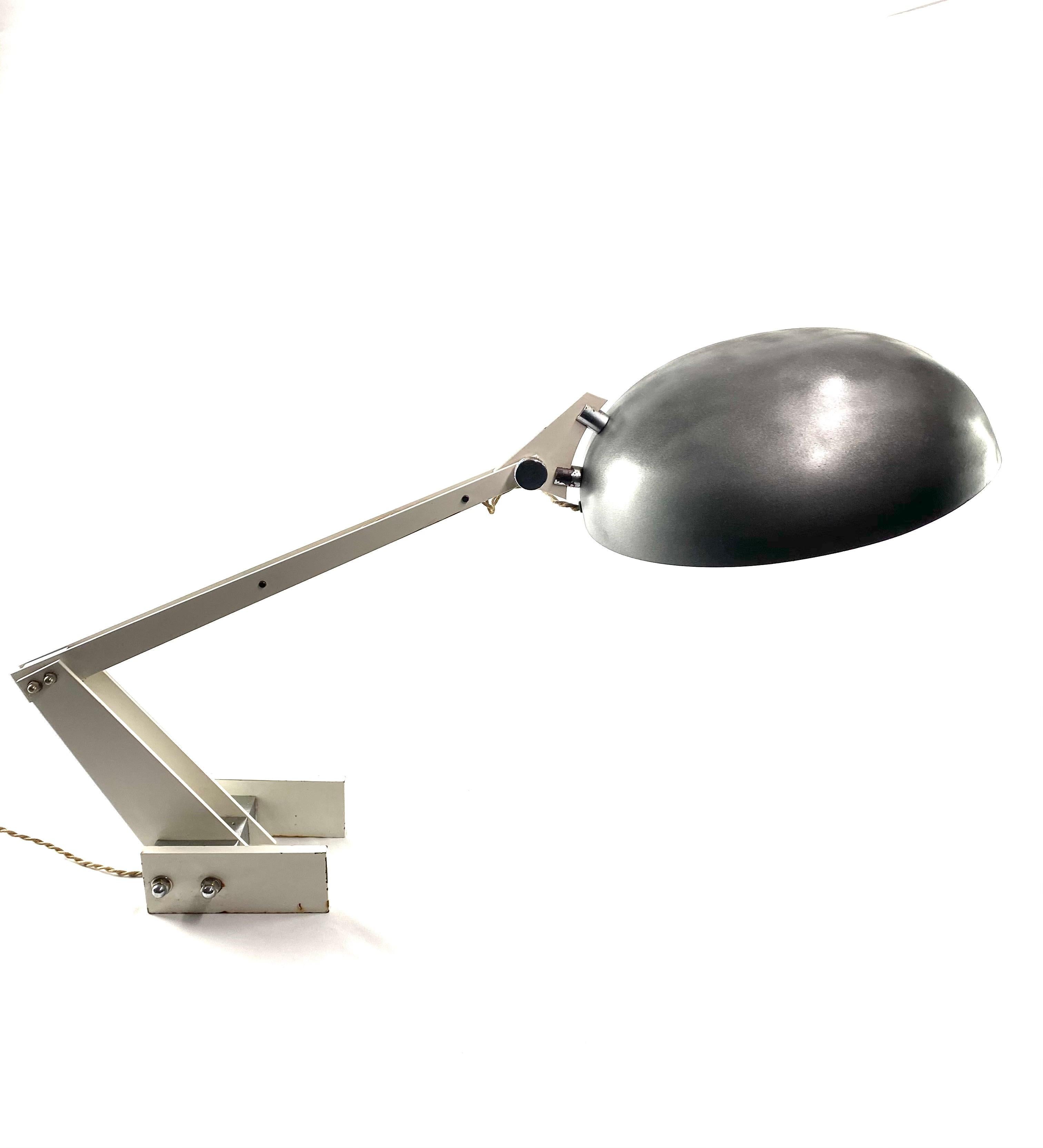 Space Age Wim Rietveld, Technical Architectural Desk Lamp, Gispen Netherlands, 1960 For Sale