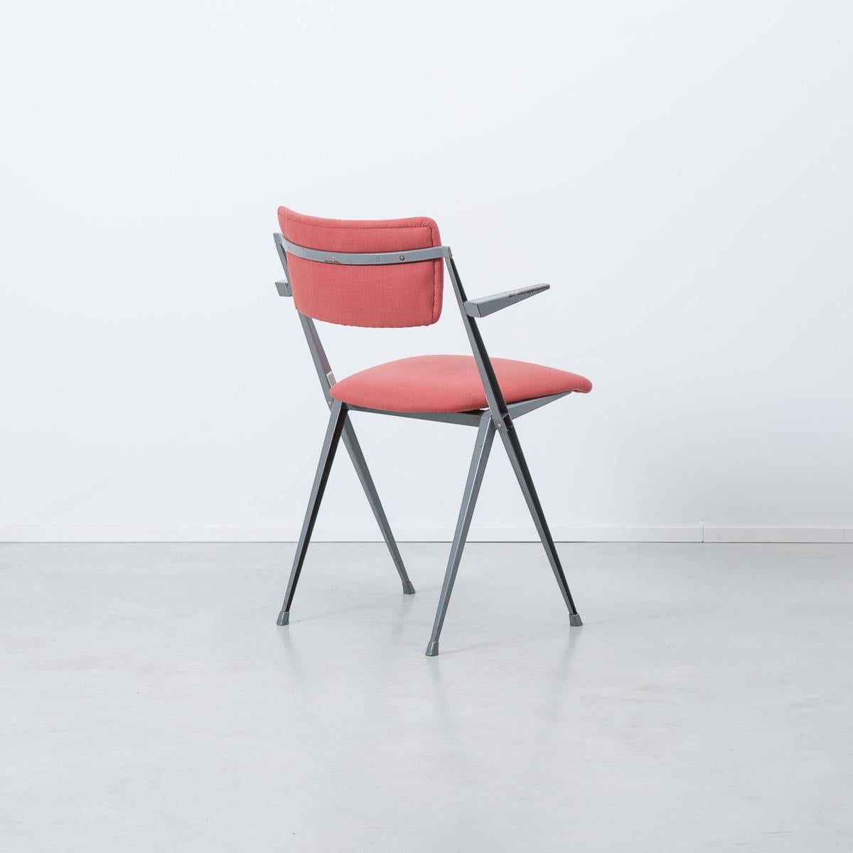 Metal Wim Rietveld Upholstered Pyramid Chair