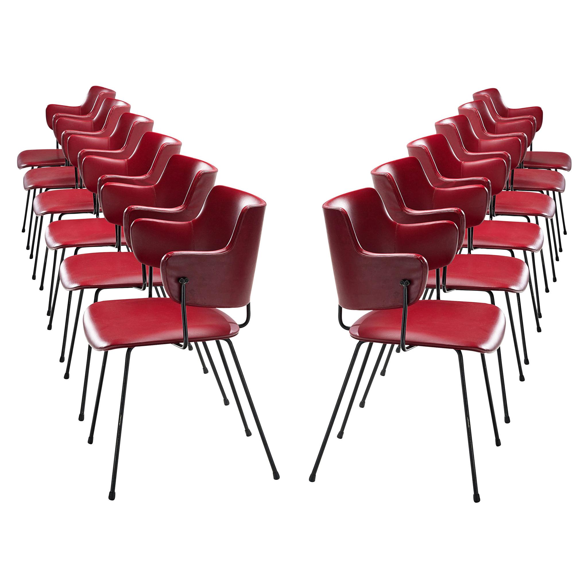 Wim Rietveld & W.H. Gispen '205' Chair in Red for Kembo
