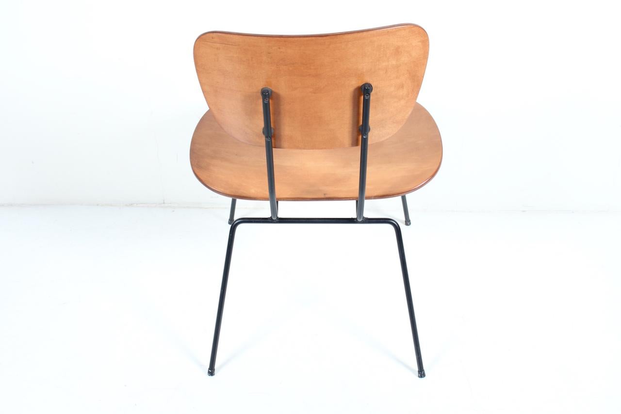 Wim Rietvield für Gispen Style, Buche, Bugholz und schwarzer Schreibtischstuhl, 1950er Jahre im Angebot 2