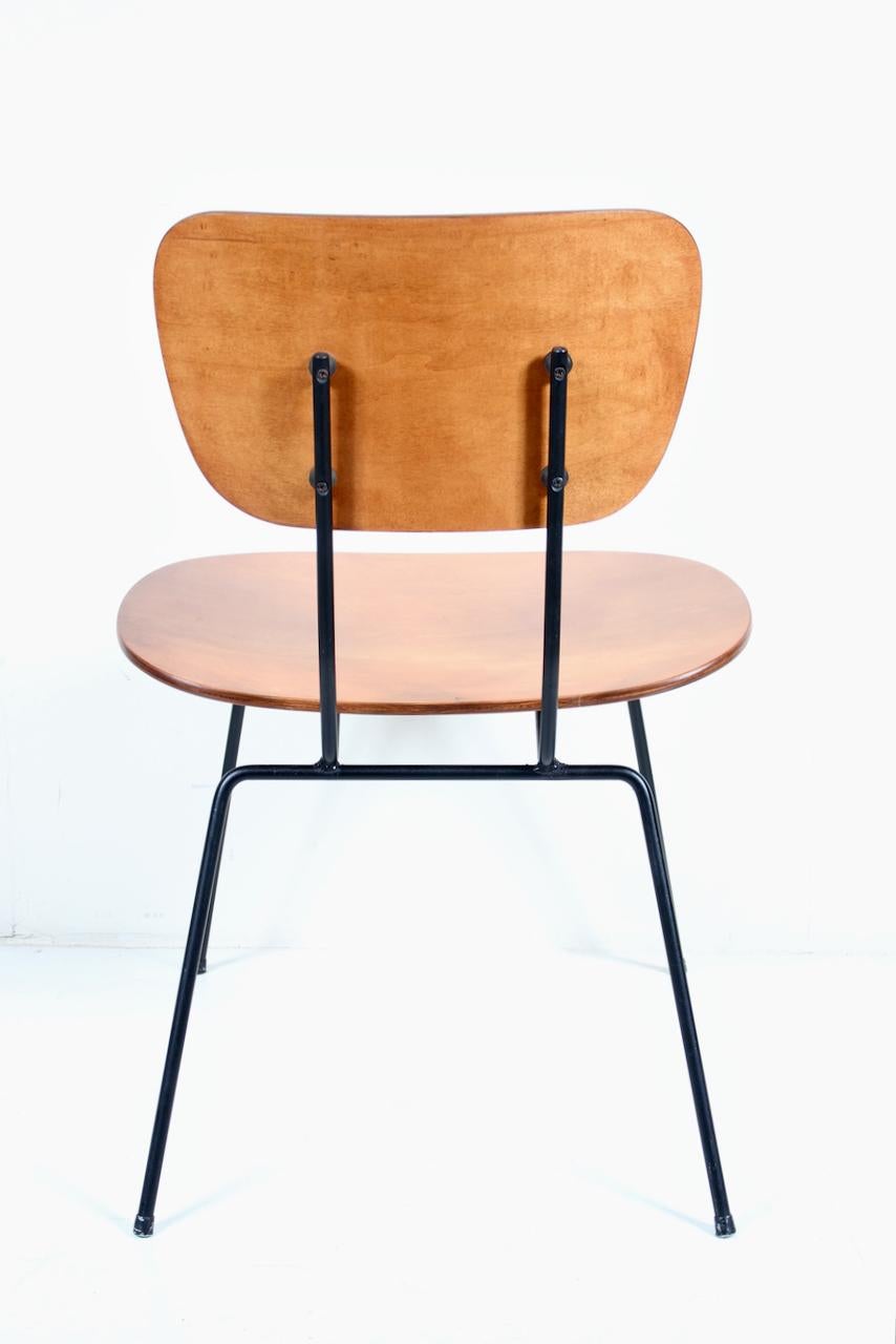 Wim Rietvield for Gispen Style, Beech Bentwood & Black Desk Chair, 1950's For Sale 3