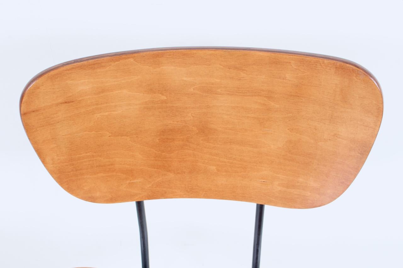 Wim Rietvield für Gispen Style, Buche, Bugholz und schwarzer Schreibtischstuhl, 1950er Jahre im Angebot 5