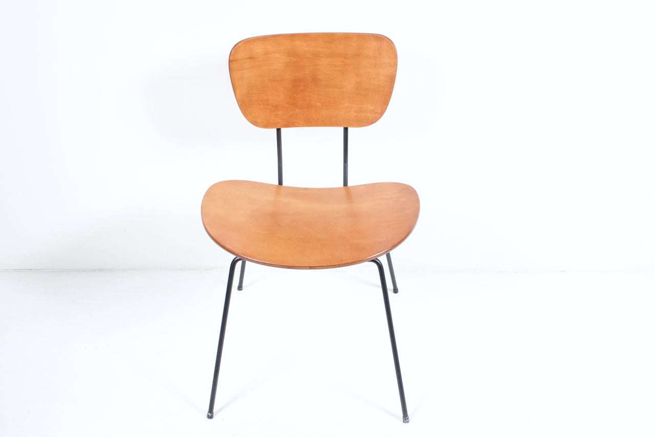 Wim Rietvield für Gispen Style, Buche, Bugholz und schwarzer Schreibtischstuhl, 1950er Jahre (Moderne der Mitte des Jahrhunderts) im Angebot