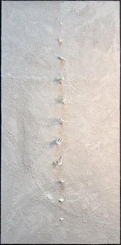 "Passage" Contemporary Figurative Wall Mounted Sculpture, Mixed Media on Wood