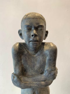 Bronze Akt männliche Figur Skulptur Junge Marmorstein-Skulptur von Algeo, auf Lager