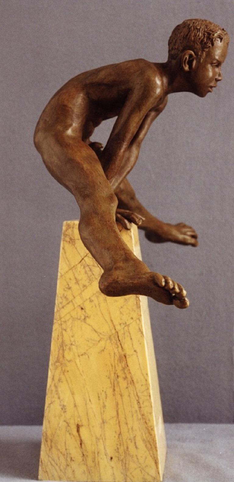 Ausum Bronze Contemporary Sculpture Marble Stone Nude Boy Male Figure