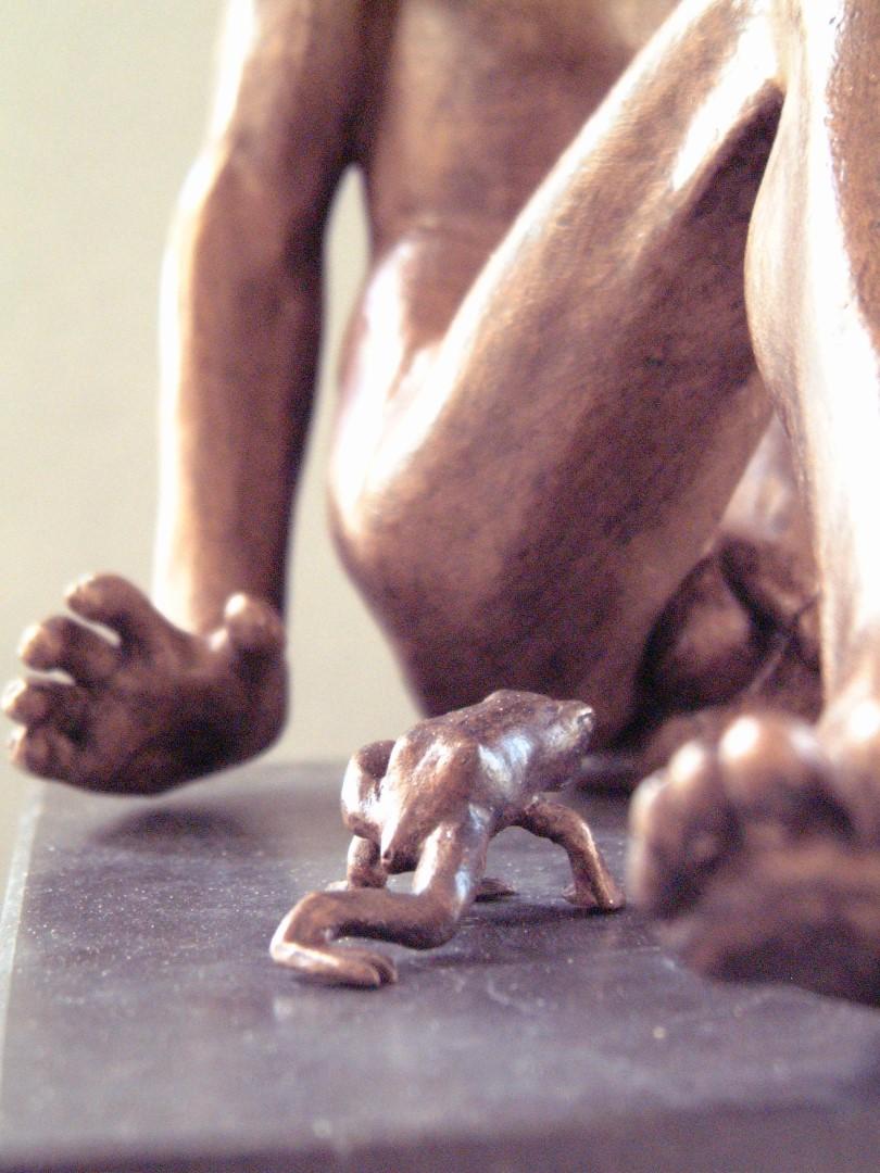 Bufo Contemporary Bronze Sculpture Nude Boy Marble Stone Male Figure  2