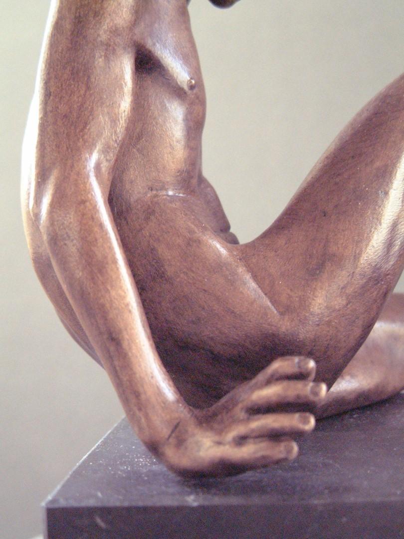 Bufo Contemporary Bronze Sculpture Nude Boy Marble Stone Male Figure  3
