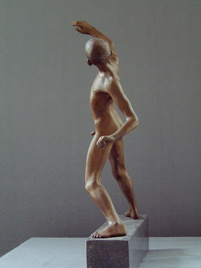 David Bronze Skulptur Nackter Junge Männliche Figur Marmor Stein (Zeitgenössisch), Sculpture, von Wim van der Kant