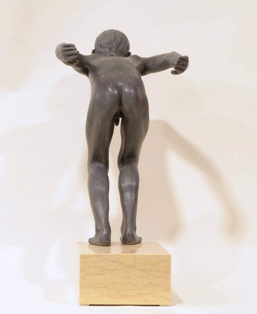 Insilit- 21st Century Bronze Realistic Sculpture of a Nude Boy Diving 1