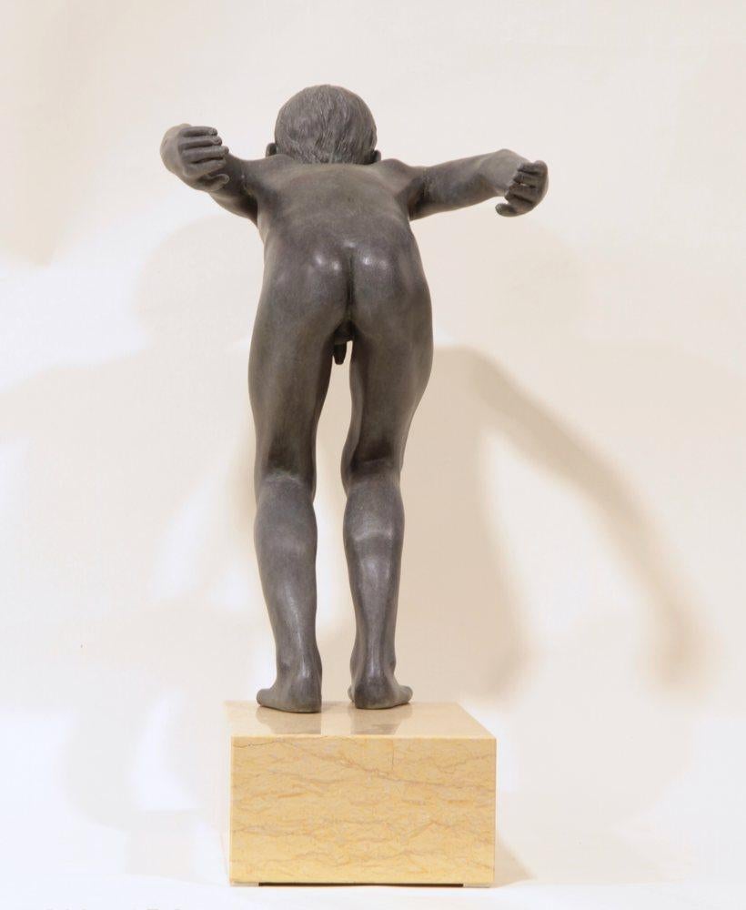 Insilit- 21st Century Contemporary Bronze Sculpture of a Nude Boy Diving 1