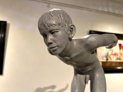 Insilit Bronze Marmor Stein Nude Contemporary Skulptur Junge Springen Auf Lager