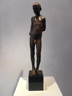 Ita Est Bronze Sculpture Nude Boy Male Figure - In Stock