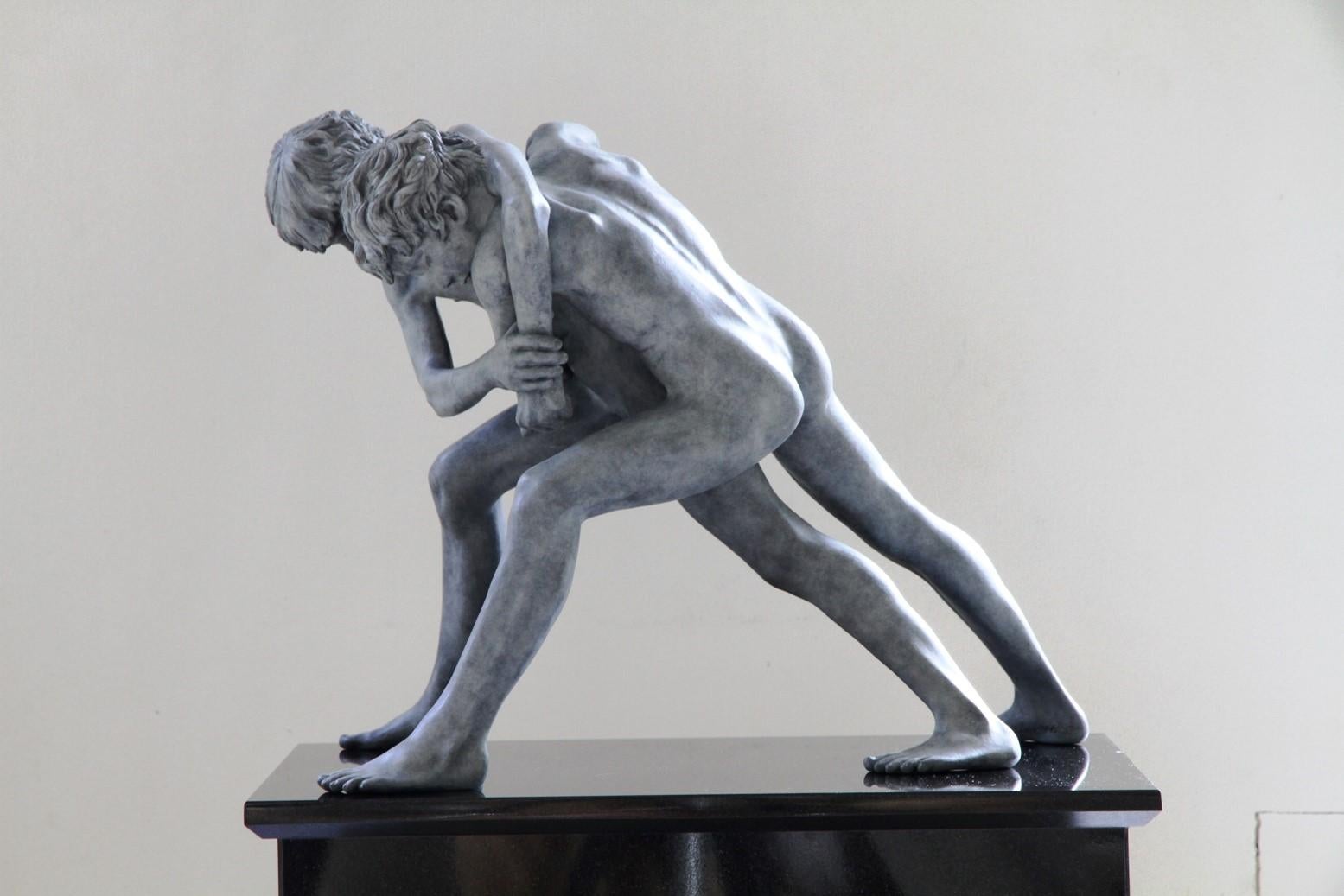 Luctatio Bronze Sculpture Nude Boy Male Figure Marble Stone