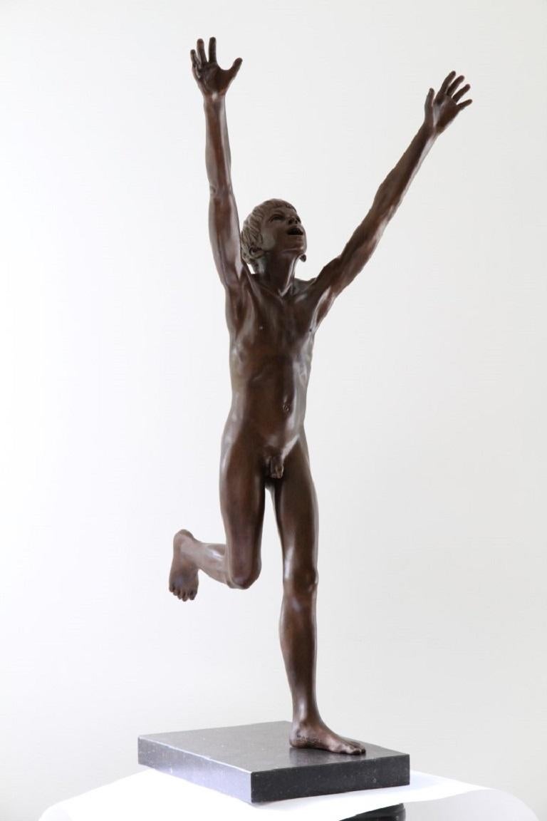 Per Se Bronze Contemporary Sculpture Nude Boy Male Figure Marble Stone im Angebot 4