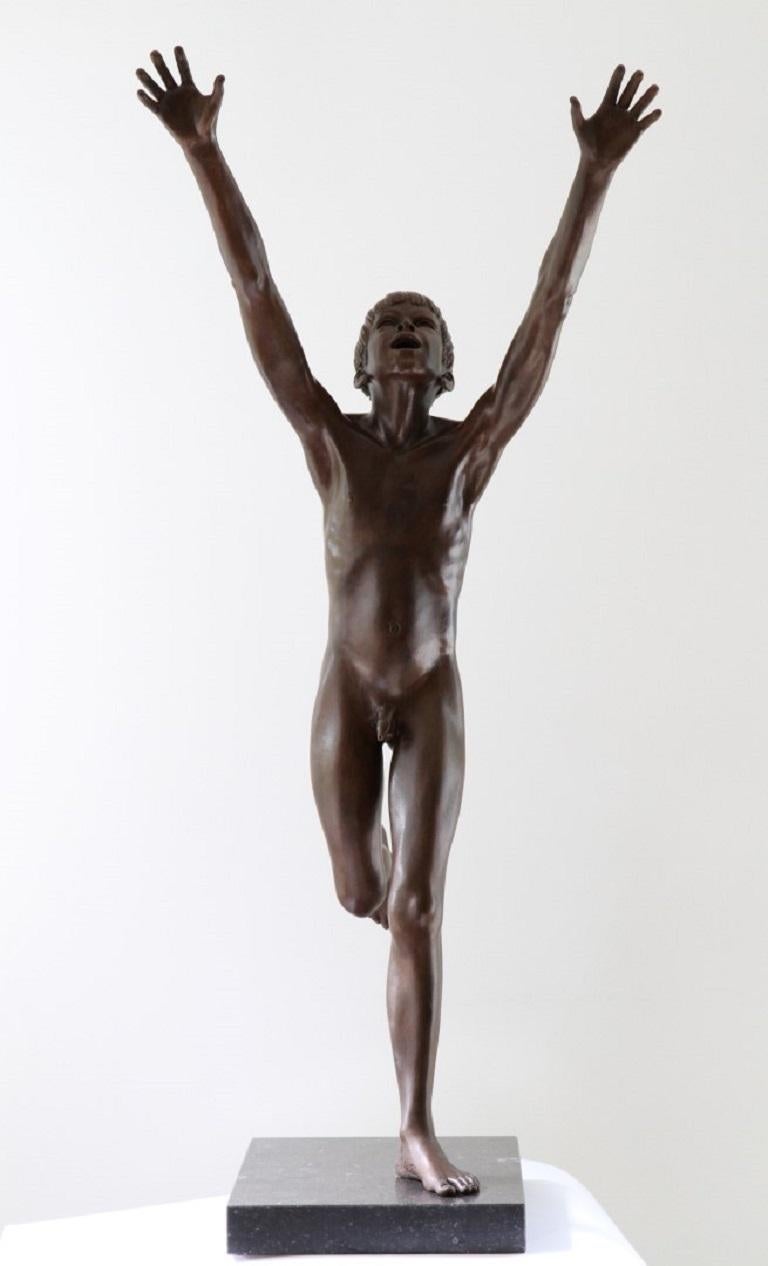 Per Se Bronze Contemporary Sculpture Nude Boy Male Figure Marble Stone im Angebot 5