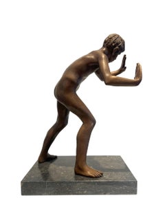 Prorsum Bookend Bronze Sculpture Classic Nude Boy Contemporary In Stock