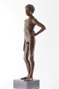 Quis Mihi Iniuriam Facet Bronze Sculpture Nude Boy Male Figure Marble