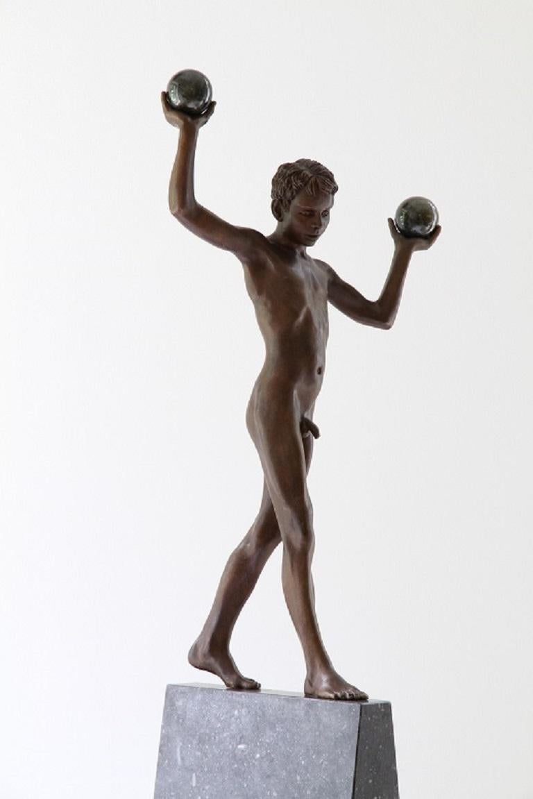 Tollit Bronze Sculpture Nude Boy Contemporary Male Figure Balance Marble Stone

Wim van der Kant (1949, Kampen) is a selftaught artist. Next to his busy profession as a teacher at a high school, he intensively practises his profession as a sculptor.