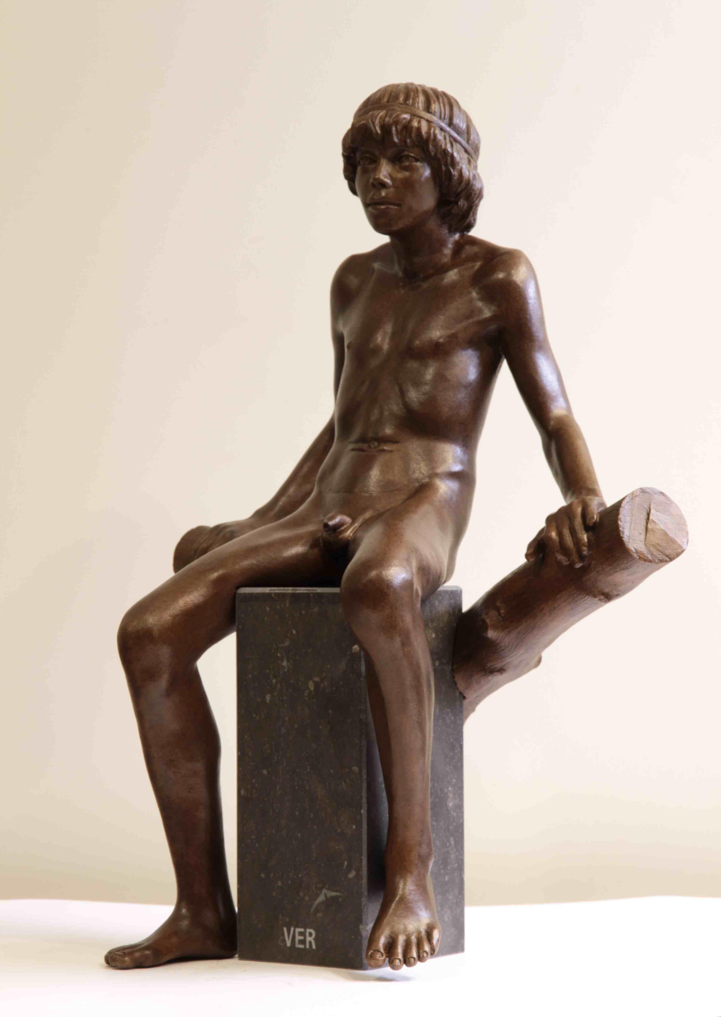 Ver Escultura de Bronce Figura Masculina Desnuda Niño - Sculpture Contemporáneo de Wim van der Kant
