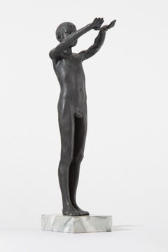 Volo Standing Male Nude Sculpture Figure Bronze Boy - In Stock