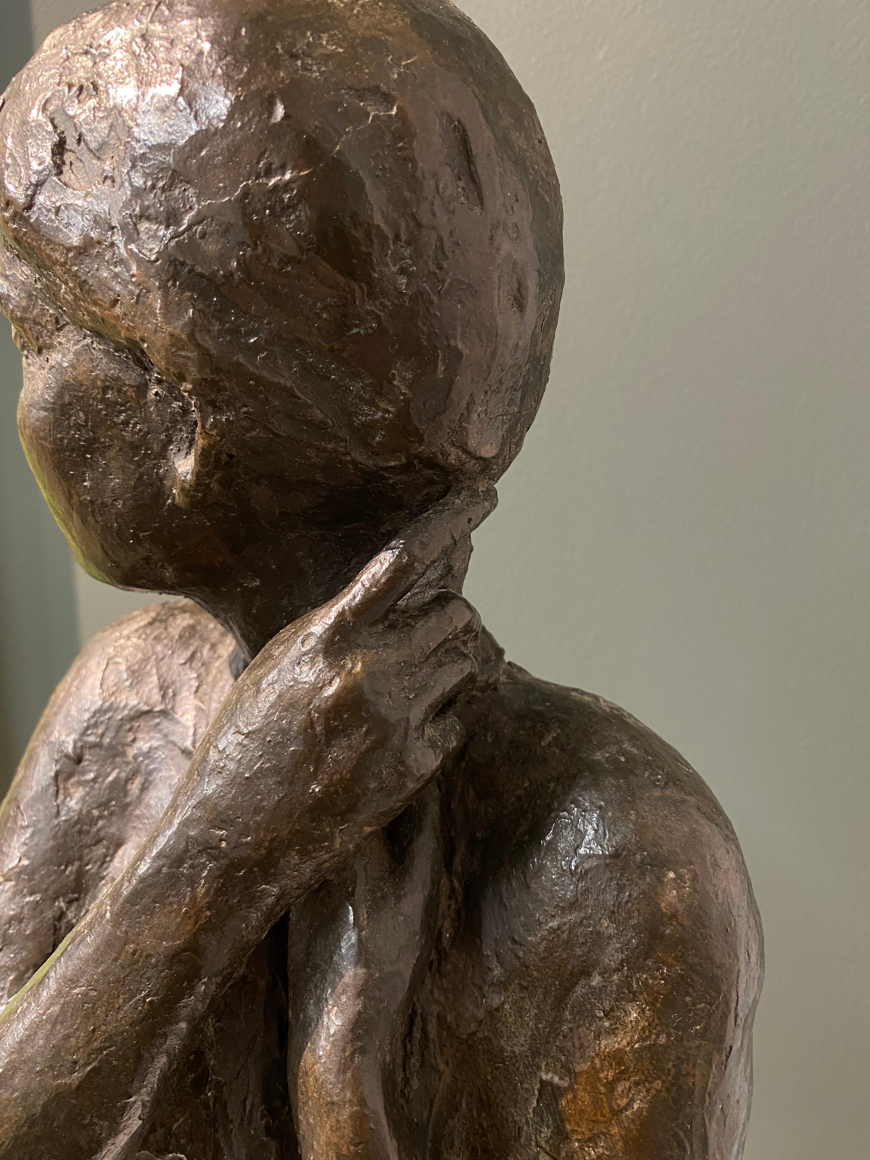 Maartje - 21st Century Bronze Sculpture of a Young Girl For Sale 1