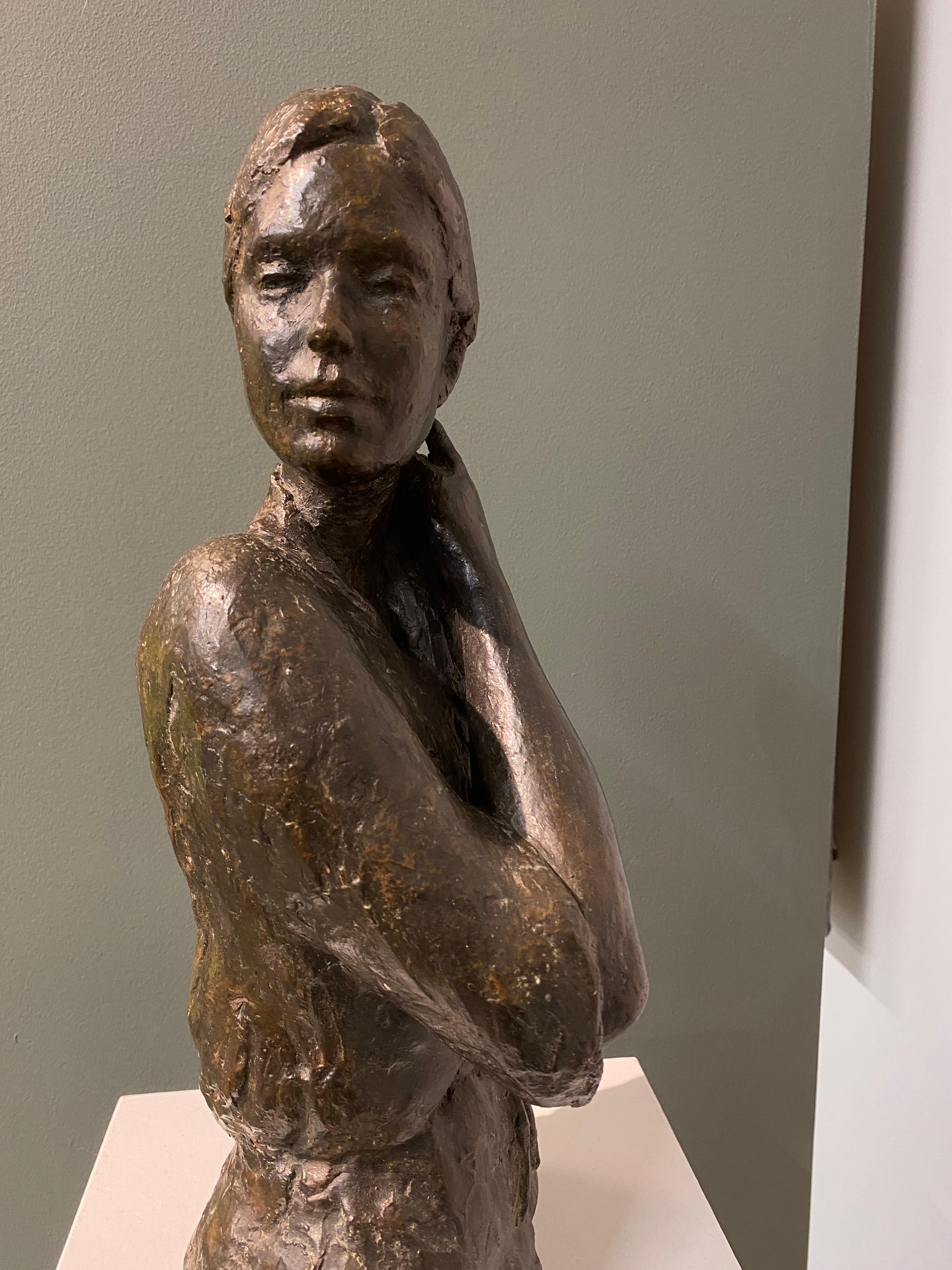 Maartje - 21st Century Bronze Sculpture of a Young Girl For Sale 2