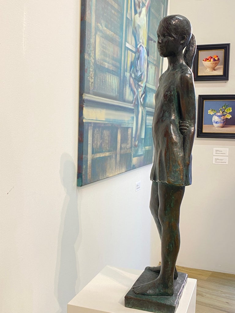 Marjolein- 21st Century Bronze Sculpture of a Young Girl For Sale 4