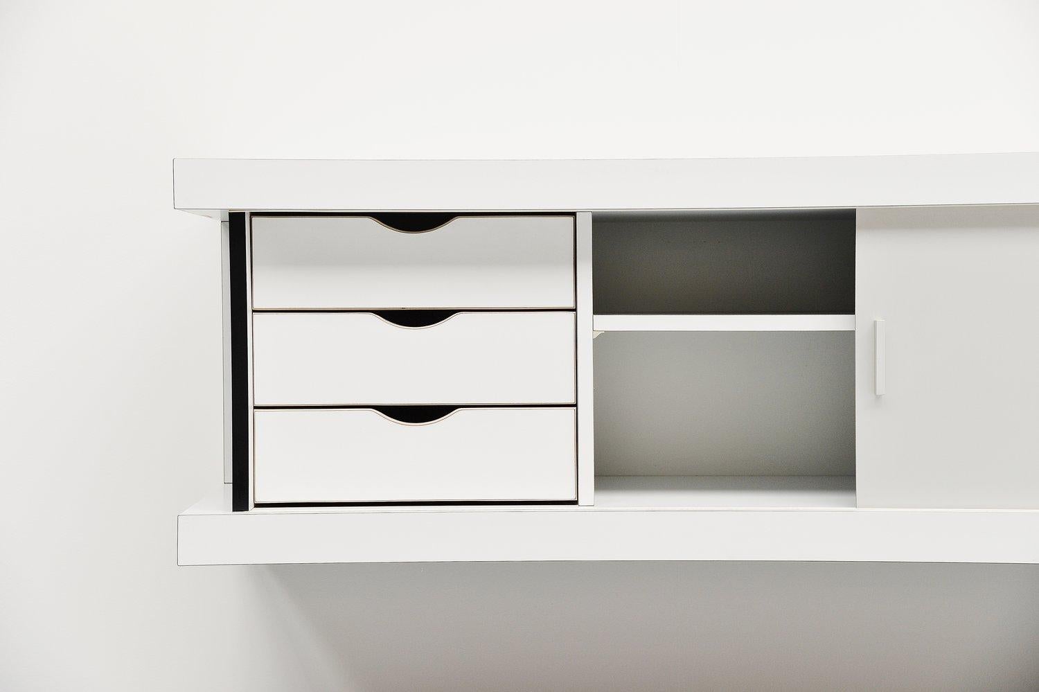 Wim Wilson floating sideboard white Castelijn, Holland, 1967 3