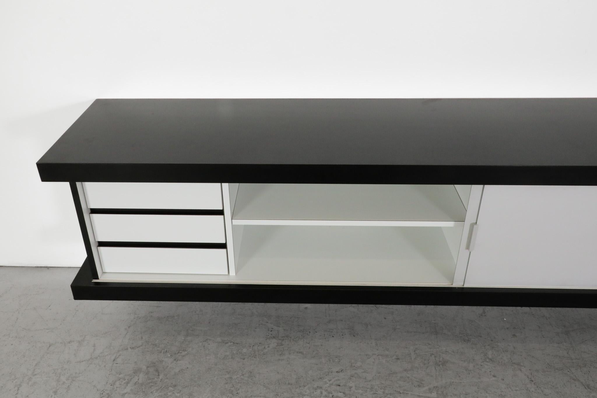 Wim Wilson Black and White Wall Mount Credenza for Castelijn, 1964 Model D242 For Sale 3