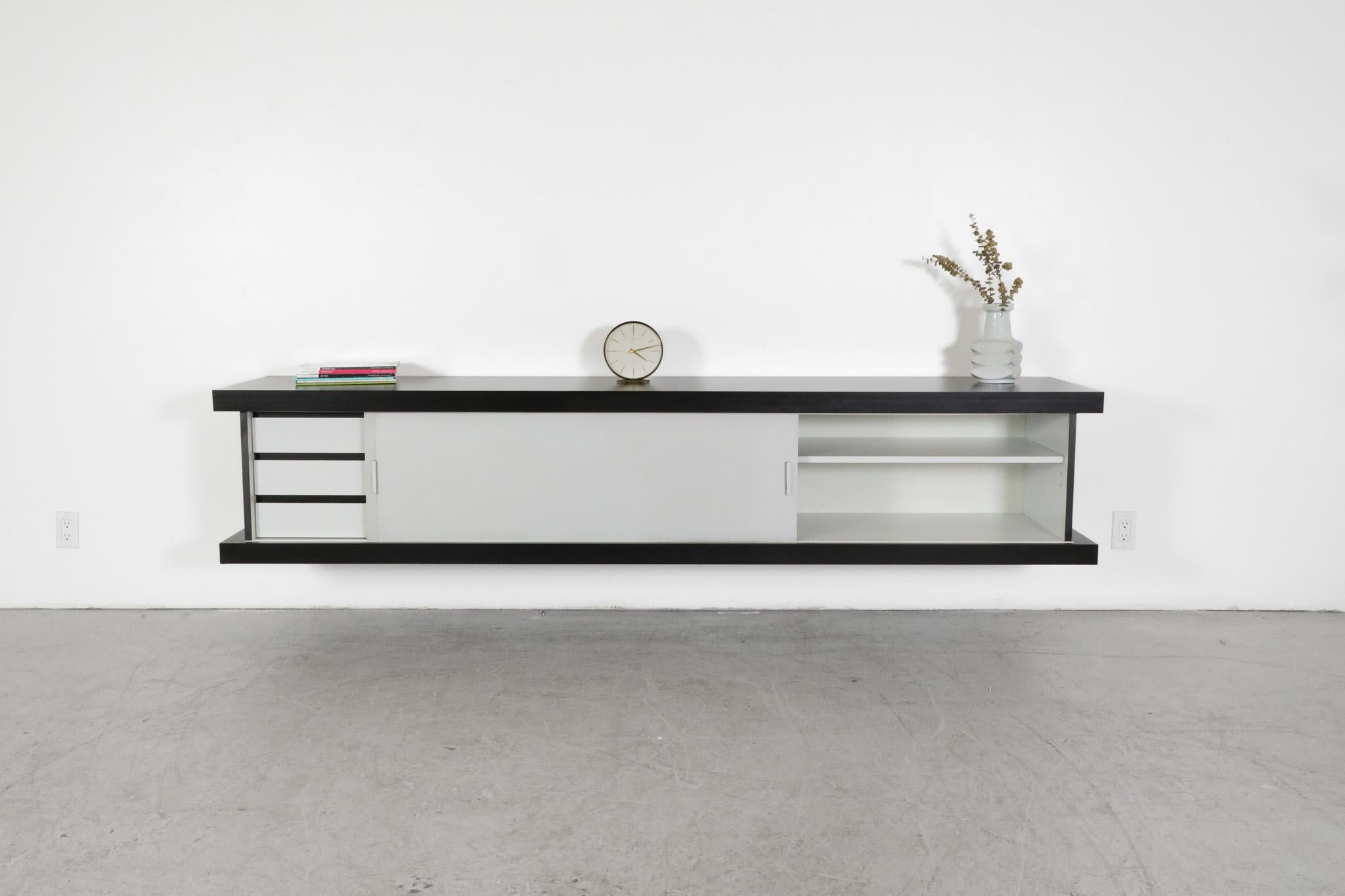 Wim Wilson Black and White Wall Mount Credenza for Castelijn, 1964 Model D242 For Sale 10