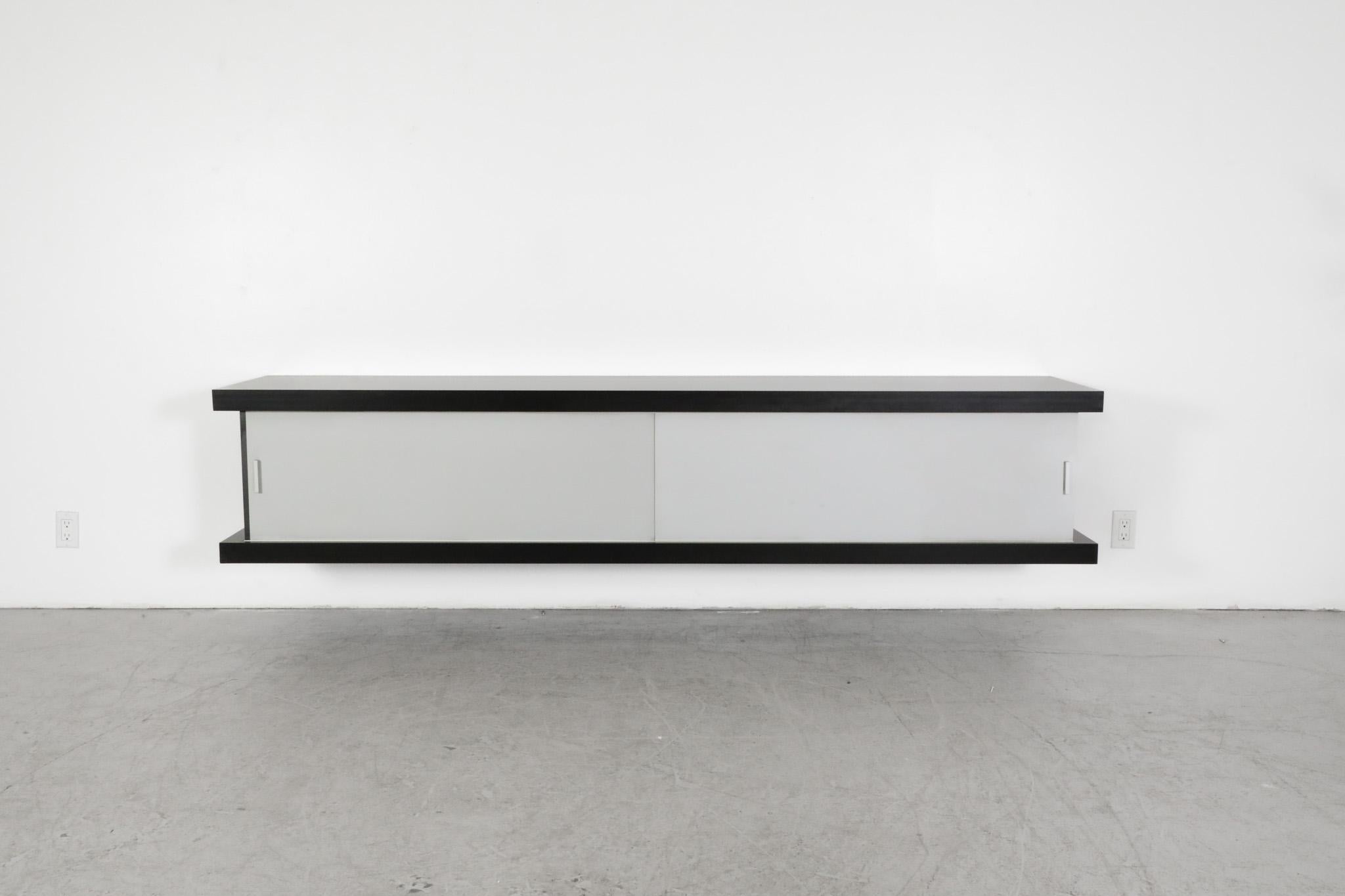 Mid-Century Modern Wim Wilson Black and White Wall Mount Credenza for Castelijn, 1964 Model D242 For Sale