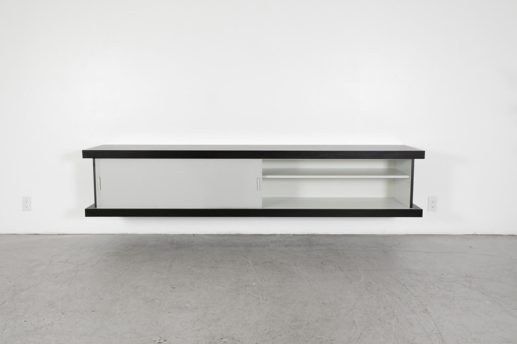 Mid-20th Century Wim Wilson Black and White Wall Mount Credenza for Castelijn, 1964 Model D242 For Sale