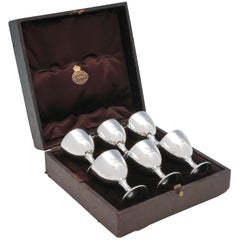Wimbledon Tennis Interest, Antique Sterling Silver Set of Egg Cups from 1884