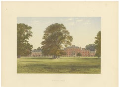 Wimpole Hall, Cambridgeshire, Antique Morris Woodblock Print, circa 1870