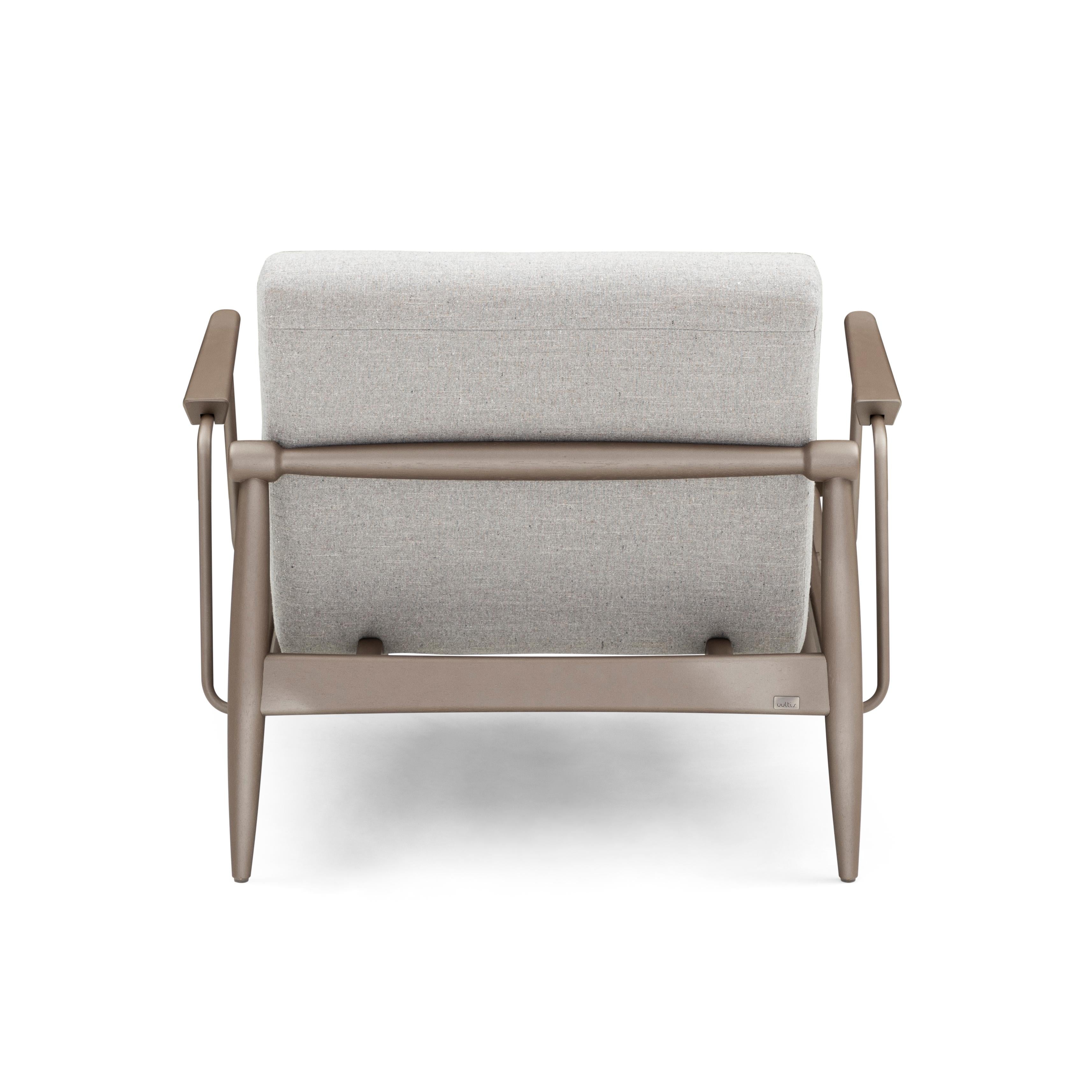 Win Sessel aus Metall mit braunem und braunem Rahmen und Stoffsitz im Zustand „Neu“ im Angebot in Miami, FL