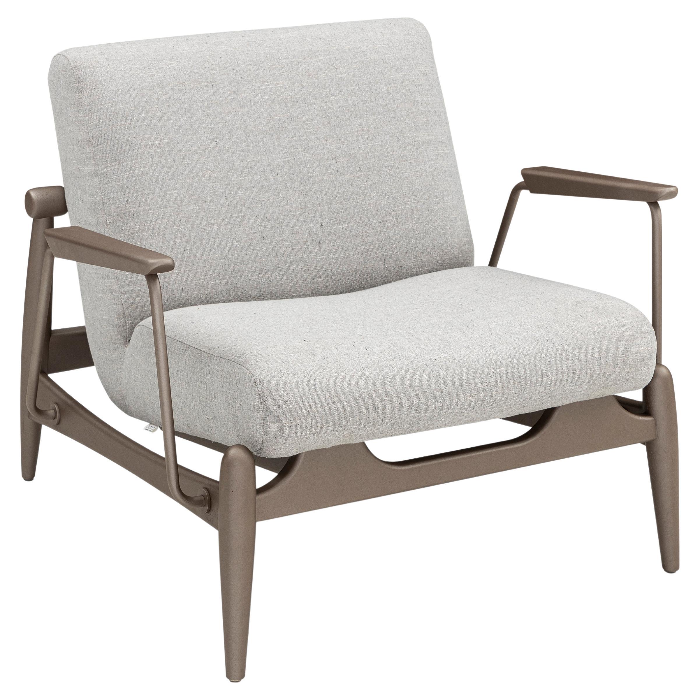 Win Armchair Featuring Metal & Brown Frame with Fabric Seating