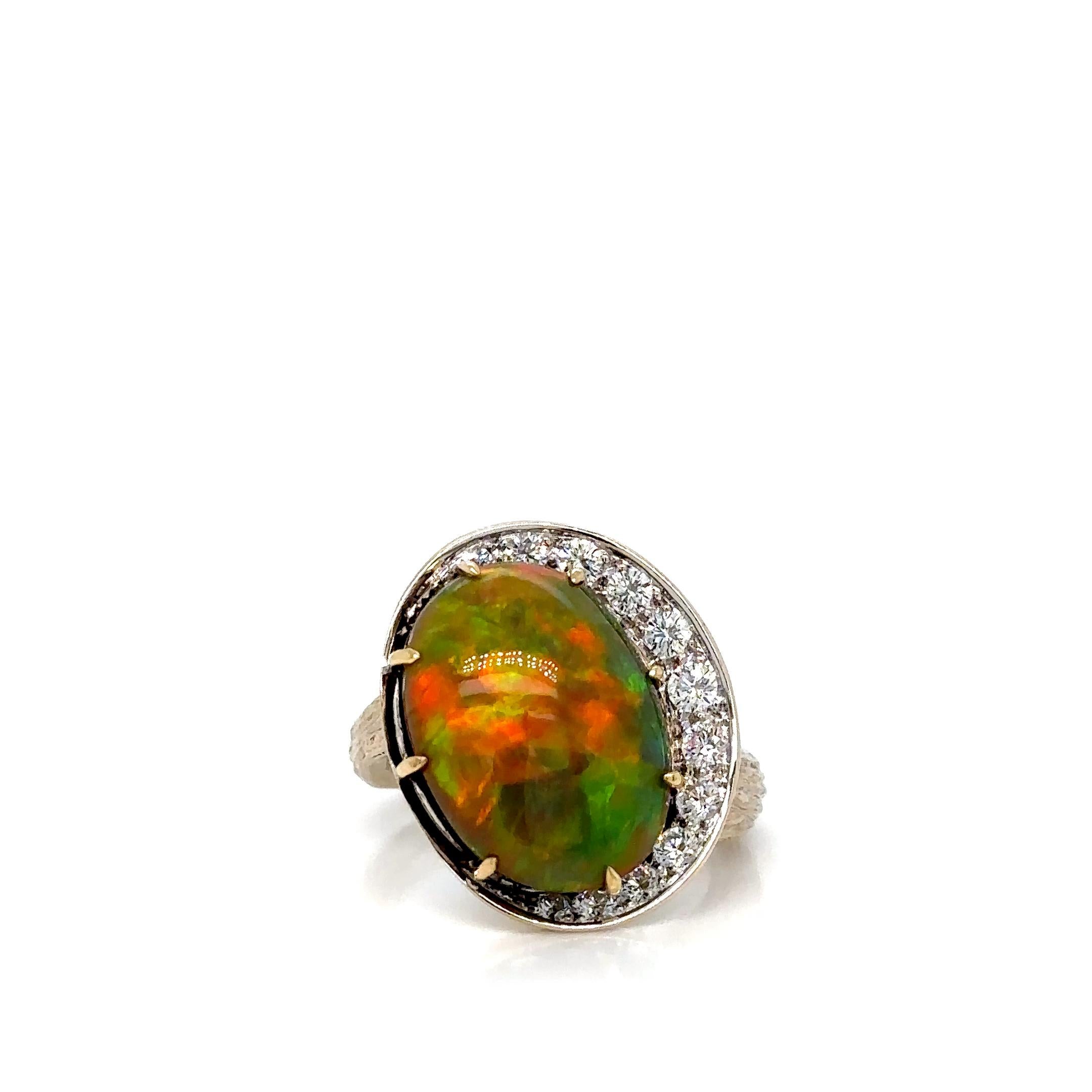 WIN, Opal & Diamantring 18K im Zustand „Neu“ in Malmö, SE