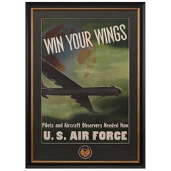 U.S. Air Force Retro Recruitment Poster "Win Your Wings, " 1952