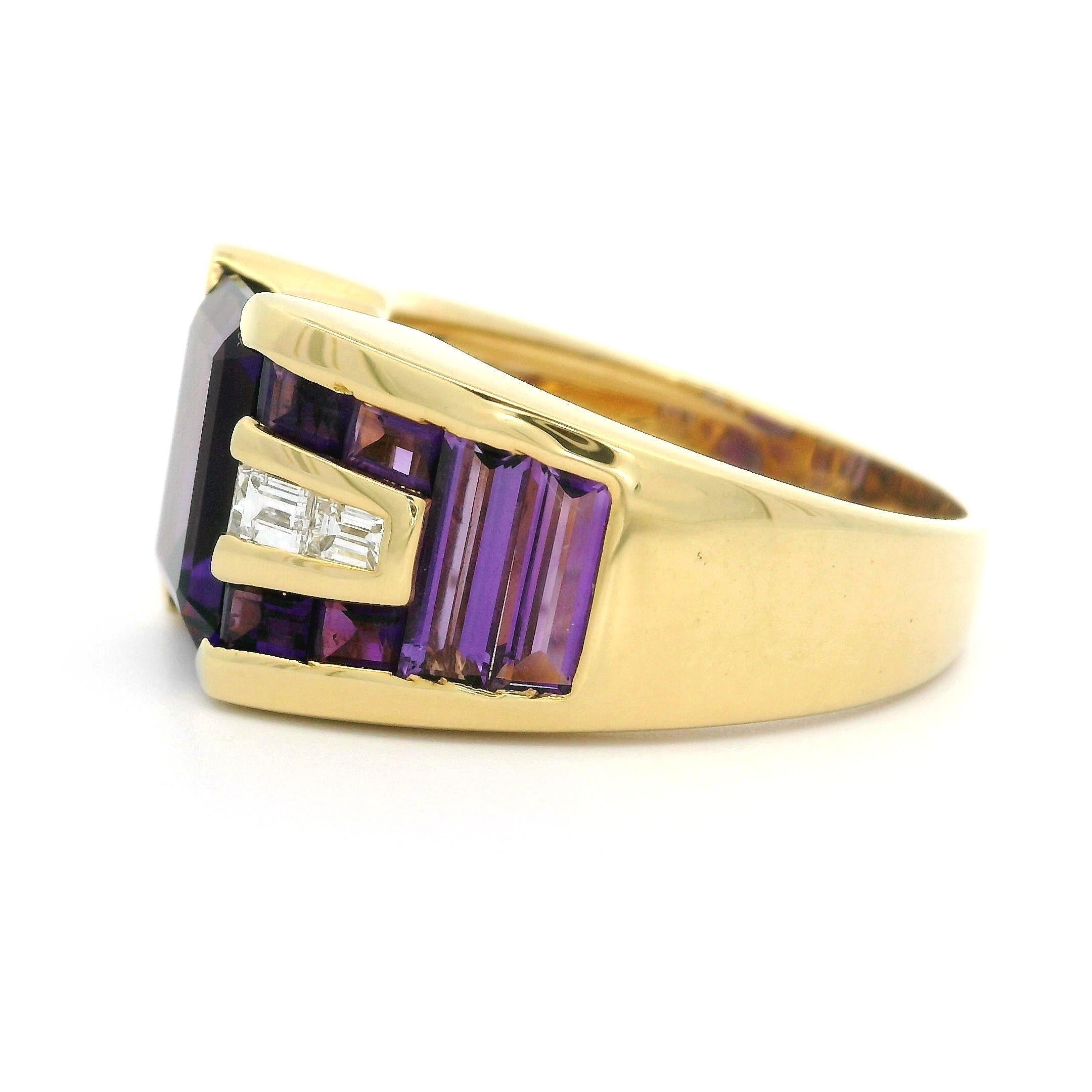 Winc By Robert Wander Anillo de Oro de 18k Personalizado con Amatista y Diamantes en venta 5
