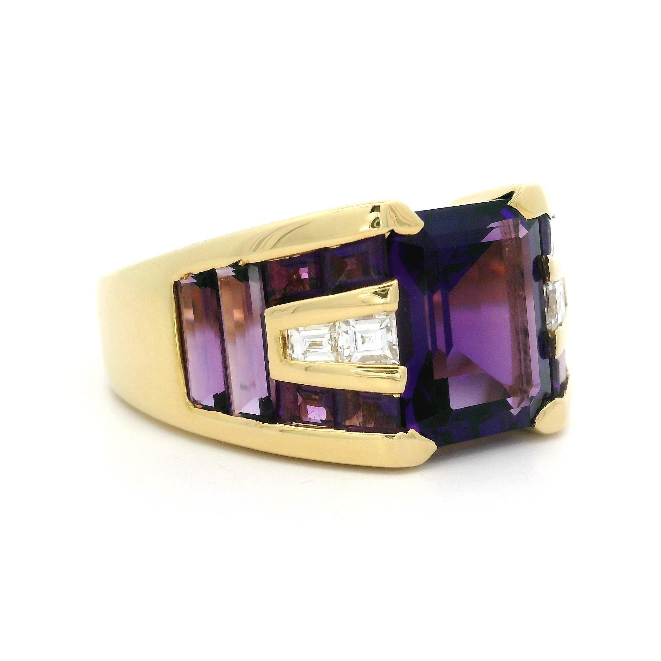 Winc par Robert Wander, bague sur mesure en or 18 carats, améthyste et diamants en vente 6