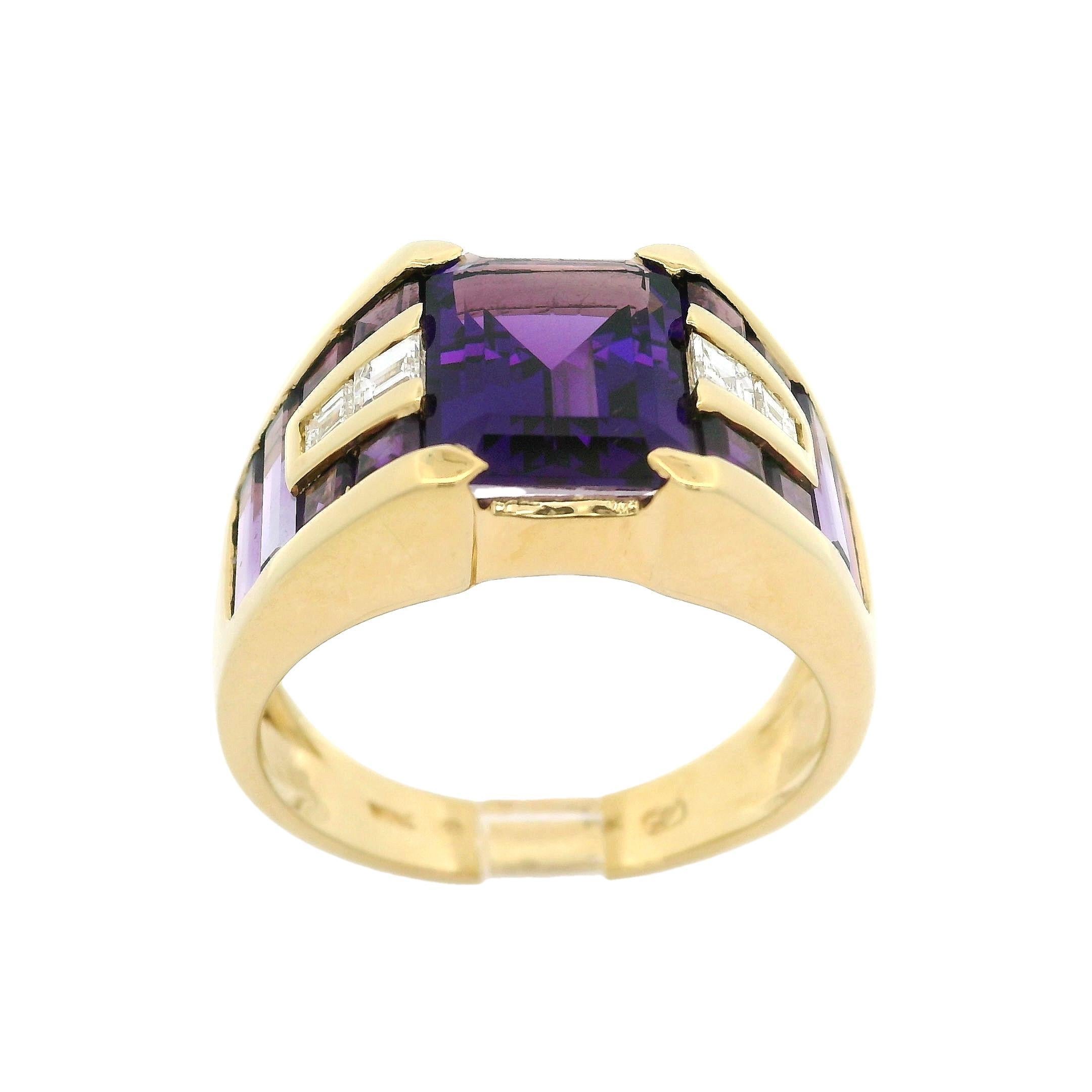 Femenino o masculino Winc By Robert Wander Anillo de Oro de 18k Personalizado con Amatista y Diamantes en venta